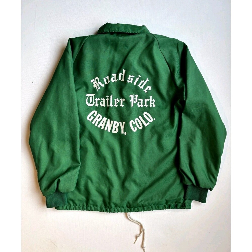 Vintage 1980s Roadside Trailer Park Wind Breaker Coaches Jacket Granby, Colorado